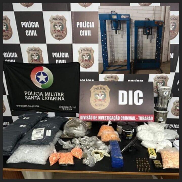 Apreensão de drogas e armas em Santa Catarina