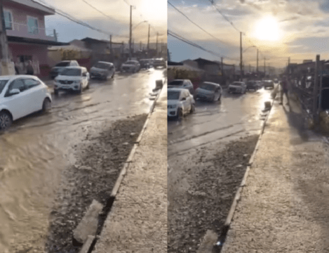 Granizo atingindo telhados em Palhoça