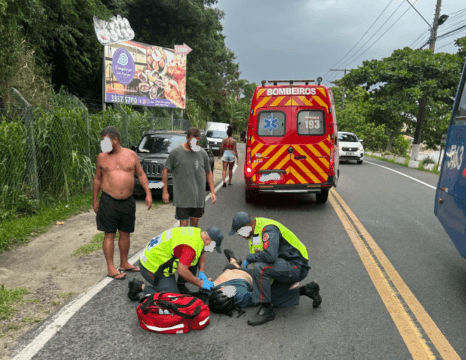 Ciclista acidentado na Rodovia Baldicero Filomeno, Florianópolis