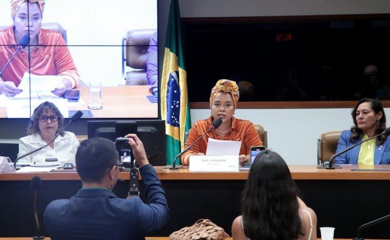 Imagem da Deputada Dandara presidindo Comissão da Amazônia e Povos Originários
