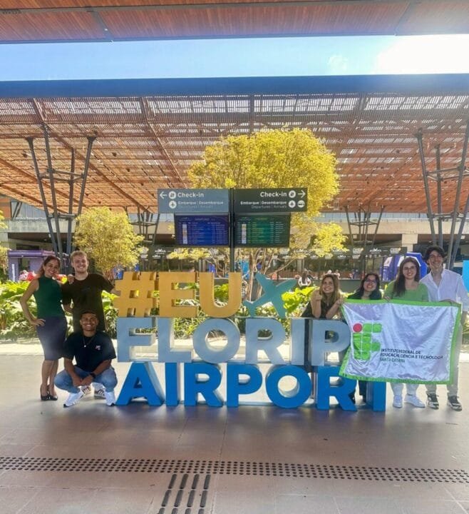 Estudantes do IFSC participando de intercâmbio em Portugal