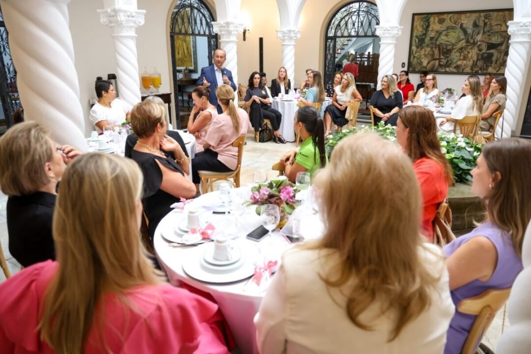 Grupo de mulheres em evento especial de homenagem do governo de Santa Catarina