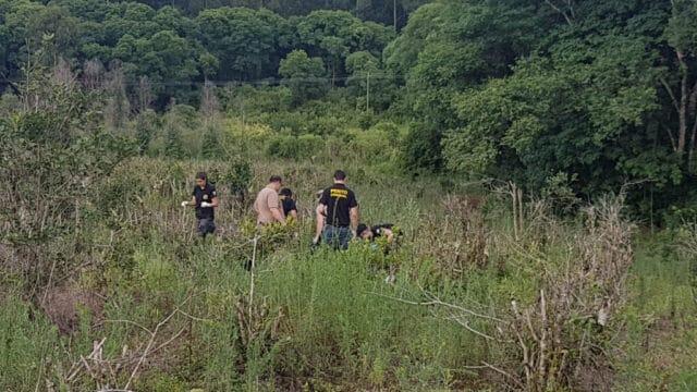 Restos ósseos encontrados na região de Guatambu