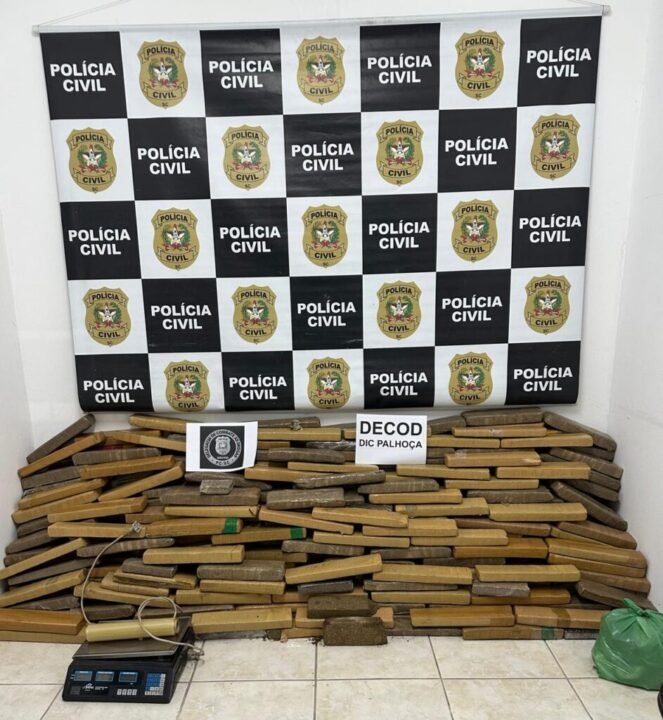 Apreensão de 400 quilos de maconha durante operação policial em Palhoça