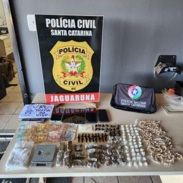 Operação policial onde suspeitos são presos por tráfico de drogas em Jaguaruna e Sangão