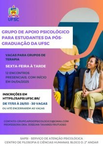 Imagem Psicoterapia em Grupo Gratuita para Pós-Graduandos UFSC