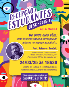 Estudantes reunidos em evento de recepção da UFSC