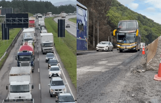 BR-101 fechada para obras após acidente