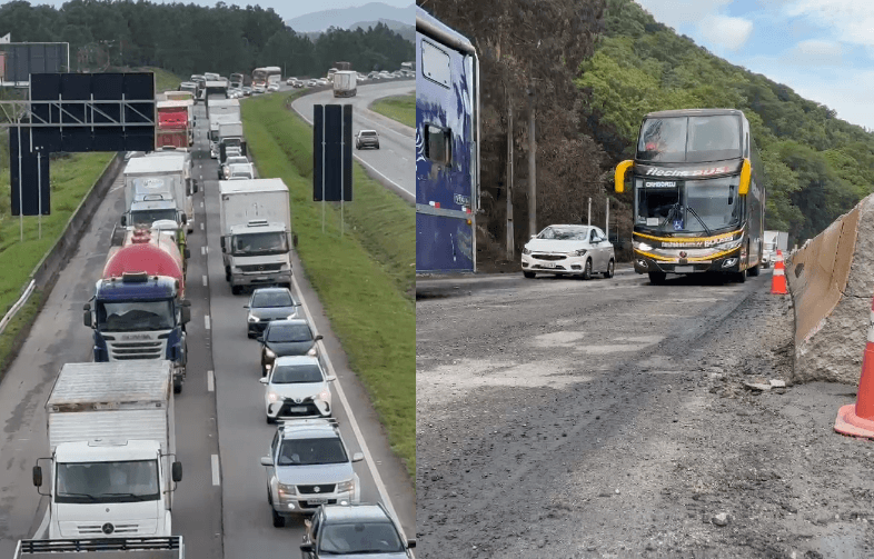 BR-101 fechada para obras após acidente