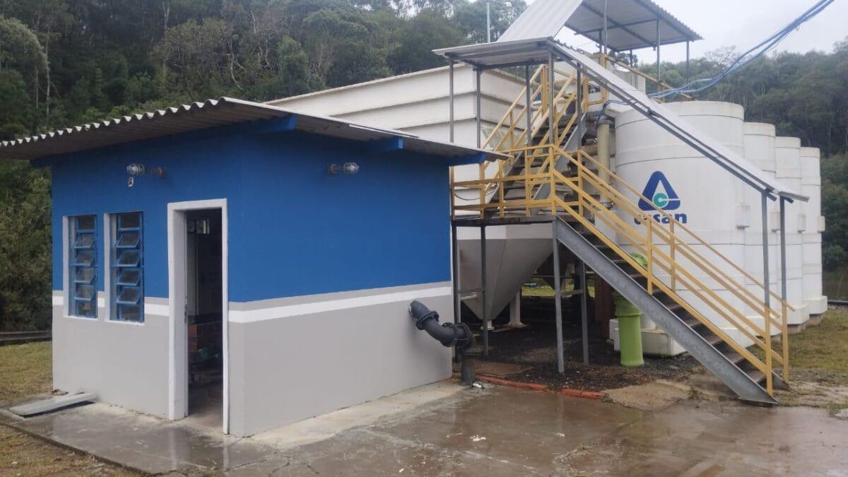Imagem da ampliação da Estação de Tratamento de Água de Itaiópolis pela Casan
