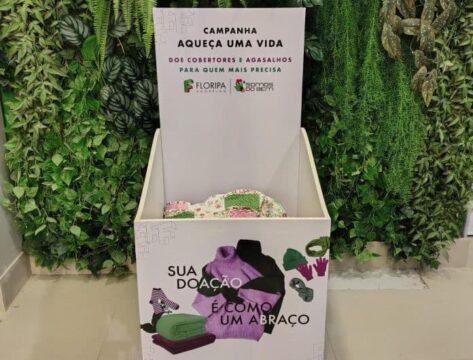 Imagem da Campanha do Agasalho no Floripa Shopping 2025