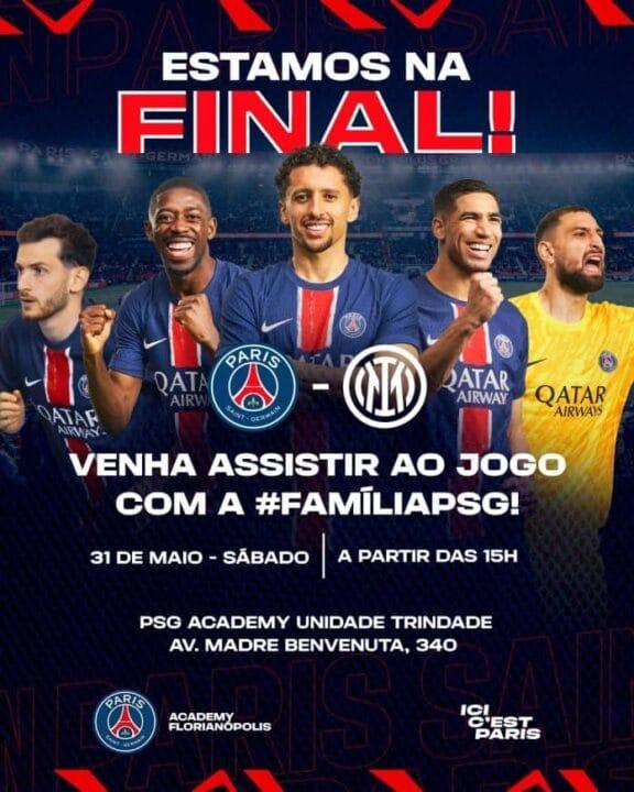 Evento da PSG Academy Florianópolis para Final Histórica da UEFA Champions League