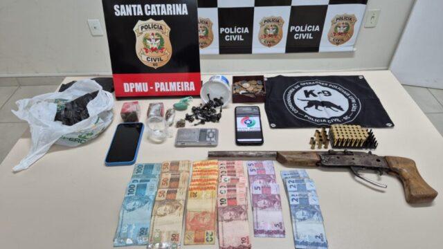 Apreensão de drogas e armas em operação policial