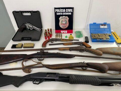 Armas apreendidas em investigação policial