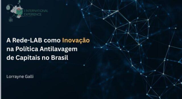 Policial apresentando artigo sobre lavagem de dinheiro