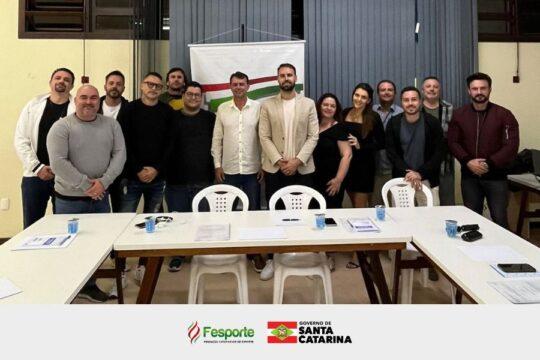 Presidentes Fesporte e TJD/SC em reunião
