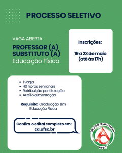 Professores Substitutos - processo seletivo UFSC