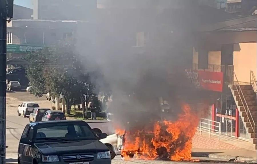 Imagem de crime ligado ao roubo a banco em Timbó Grande