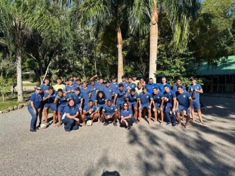 Atletas do Avaí Sub-17 no Horto do Córrego Grande
