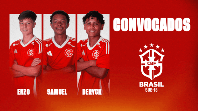 Jogadores convocados Enzo, Samuel e Deryck
