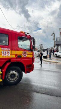 Equipe do Corpo de Bombeiros Militar de Santa Catarina atuando em São Miguel do Oeste