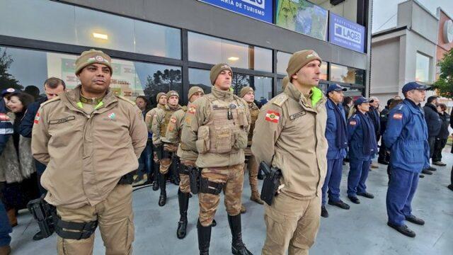 Viatura da Polícia Militar de Santa Catarina na Serra Catarinense
