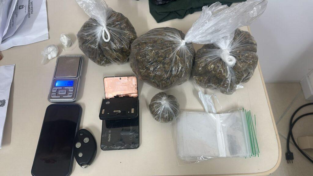 Apreensão de drogas na operação da Polícia Civil em Palhoça