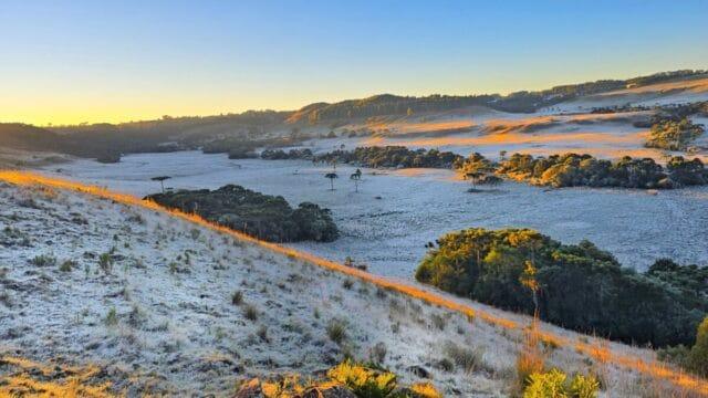 Termômetros marcando -6,5°C em São Joaquim, Santa Catarina