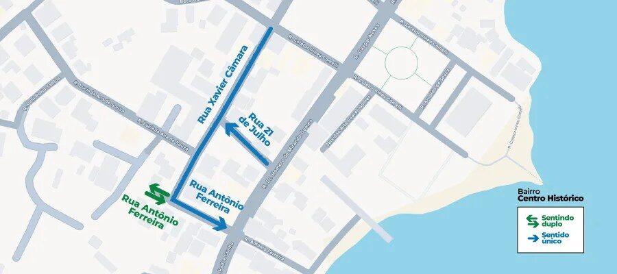 Alterações no sentido de ruas no Centro Histórico de São José