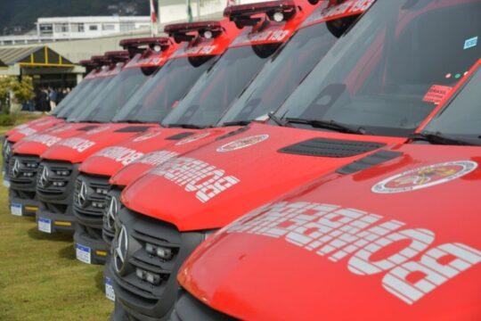 Nova frota de ambulâncias para o Corpo de Bombeiros Militar de Santa Catarina