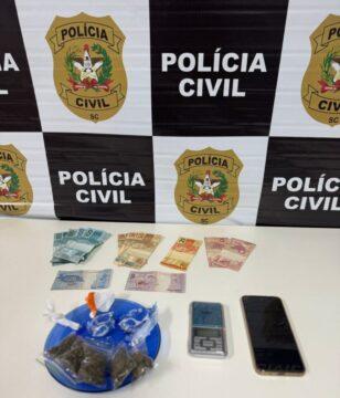 Polícia Civil de Santa Catarina prende traficante em flagrante