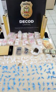 Indivíduo preso por tráfico de drogas