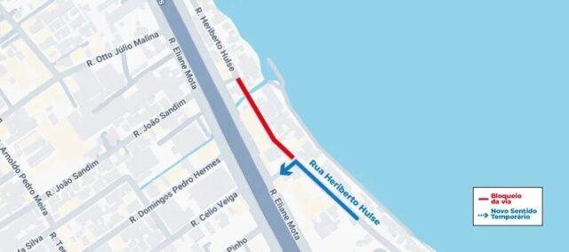 Rua Heriberto Hulse interditada para obras de drenagem