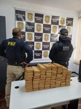 Adolescentes apreendidos com 40 quilos de drogas em Quilombo