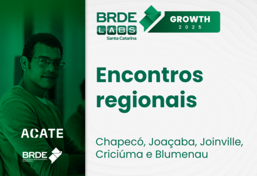 Logotipo BRDE e ACATE em destaque