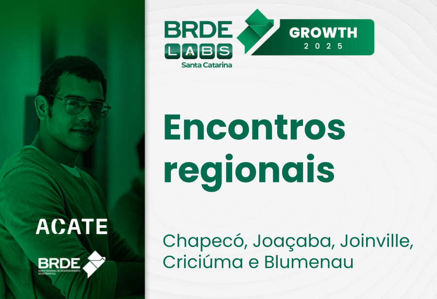 Logotipo BRDE e ACATE em destaque