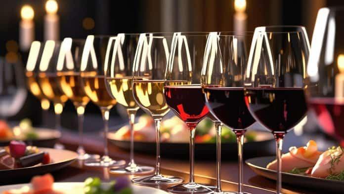 Garçom servindo vinho em encontro gastronômico