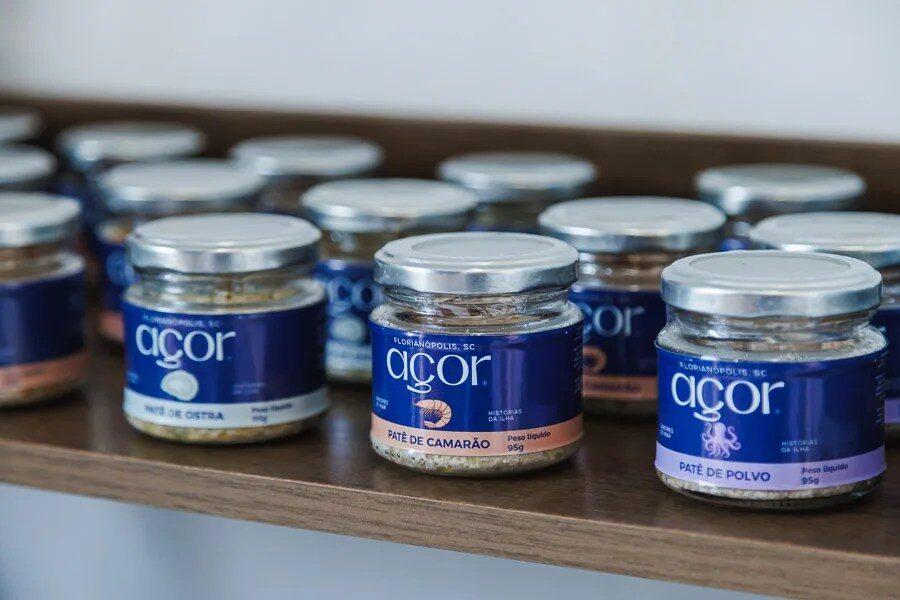 Patês artesanais de ostra, camarão e polvo da Açor Sabores da Ilha
