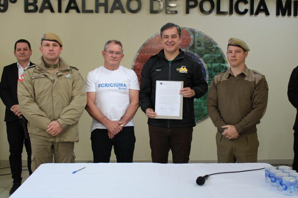 Parceria entre o Governo de Criciúma e a Polícia Militar para fortalecimento da segurança pública