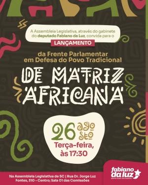 Imagem representativa da Frente Parlamentar da Alesc em Defesa das Comunidades de Matriz Africana