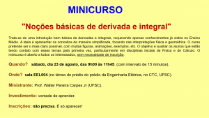 Minicurso sobre Derivada e Integral - CTC UFSC