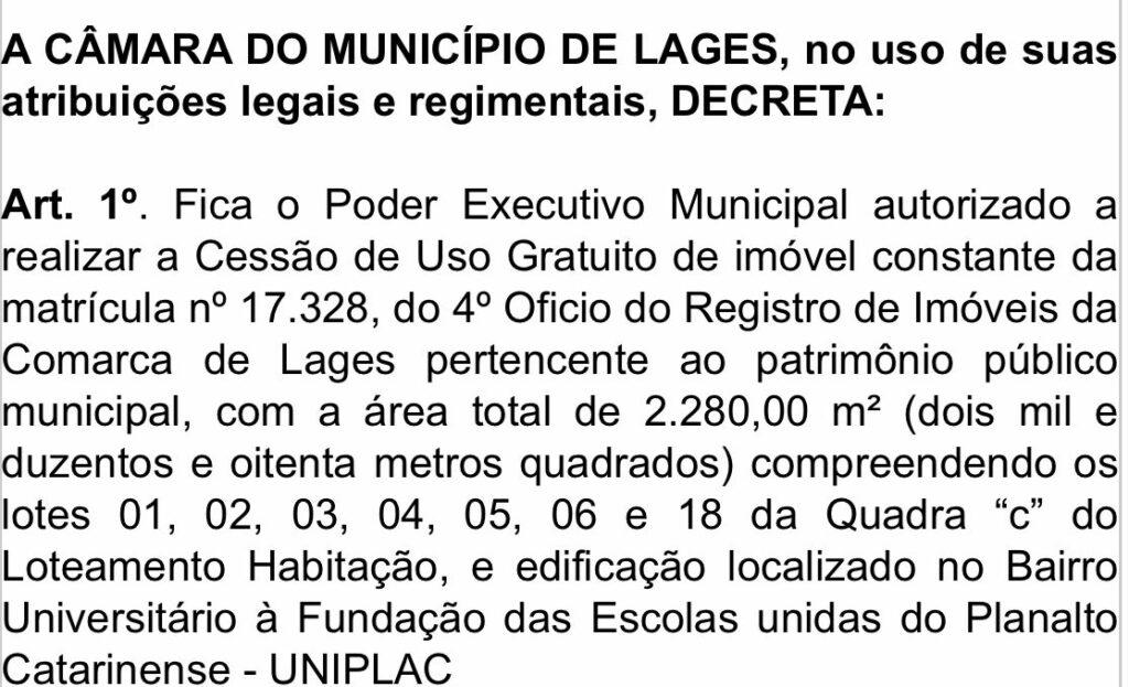 Parceria entre prefeitura de Lages e Uniplac