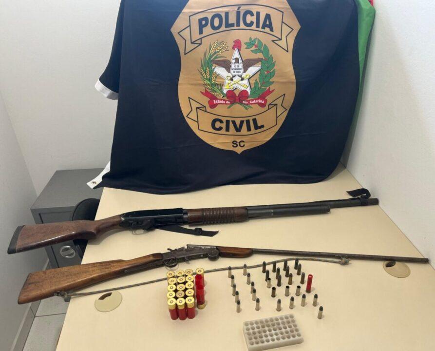 Arma de fogo e munições ilegais apreendidas