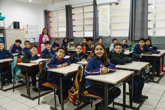 Estudantes retornando às aulas na rede municipal de São José