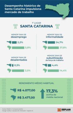 Gráfico representando a taxa de desemprego em Santa Catarina