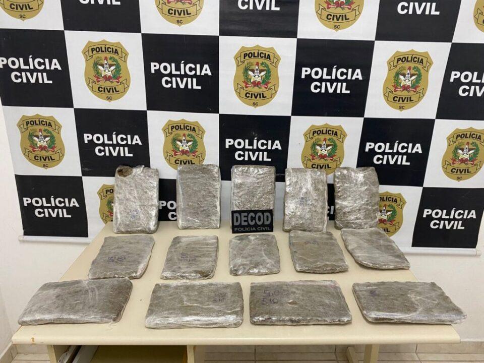 Apreensão de sete quilos de skunk pela Polícia Civil de Santa Catarina em Palhoça