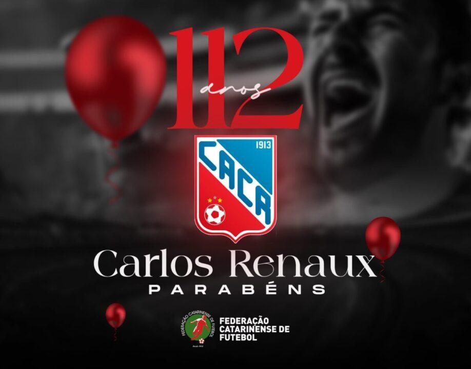 Imagem do Clube Atlético Carlos Renaux comemorando 112 anos de história e conquistas