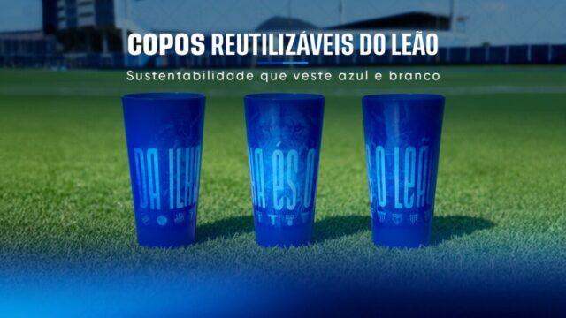 Copos reutilizáveis do Avaí em parceria com Meu Copo Eco