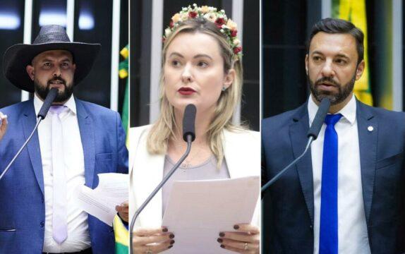 Deputados federais Zé Trovão, Daniel de Freitas e Júlia Zanatta