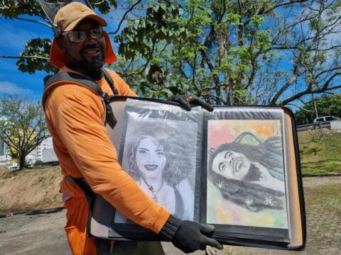 Desenho artístico de Luciano do Carmo de Paula, roçador de São José